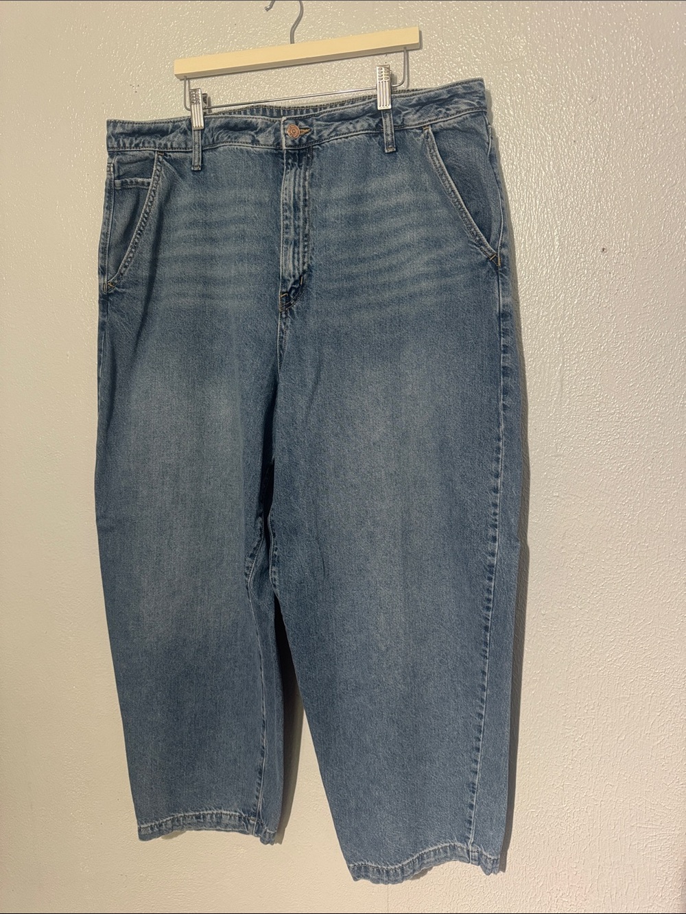 Wild Fable Baggy Skater Jeans Cinch Back Barrel Leg Denim Light Wash Size 16R